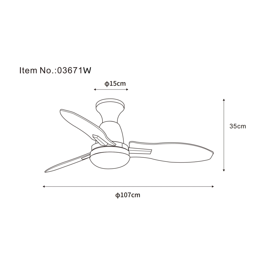 Globo - LED Димируем таванен вентилатор LED/22W/230V 3000/4500/6000K + дистанционно управление