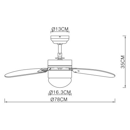 Globo - Вентилатор за таван 1xE14/60W/230V