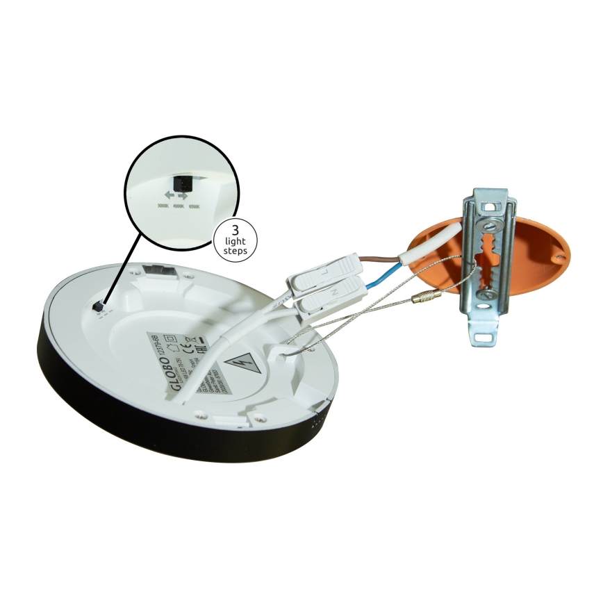 Globo - LED Плафониера LED/6W/230V 3000/4000/6500K черен