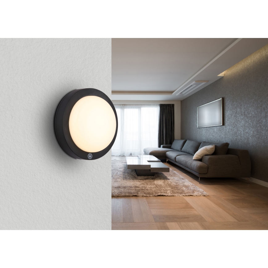 Globo - LED Акумулаторен докосване аплик LED/1,2W/3,7V Ø 15 см 1800 mAh черен