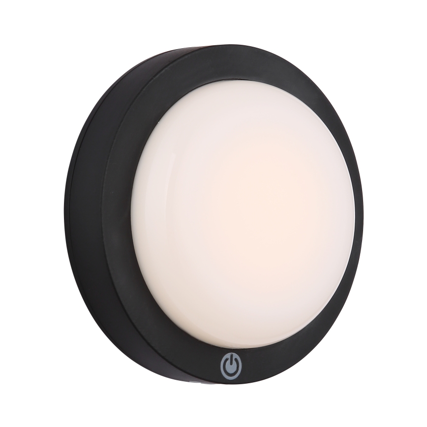 Globo - LED Акумулаторен докосване аплик LED/1,2W/3,7V Ø 15 см 1800 mAh черен