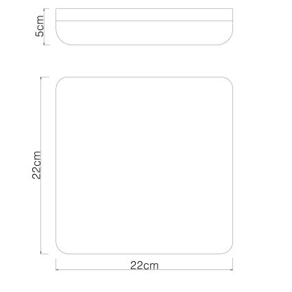 Globo - LED Плафониера LED/12W/230V 4000K 22x22 см черен