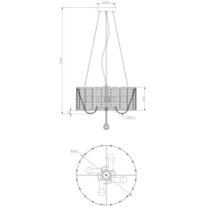 Globo - Висящ кристален полилей 4xE14/40W/230V