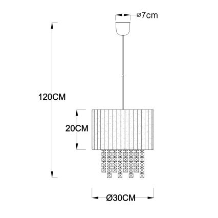 GLOBO 15098 - Висяща лампа PYRA 1xE27/60W/230V