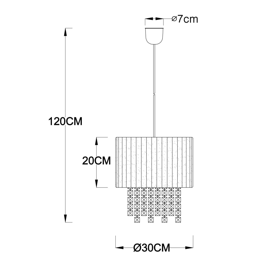 GLOBO 15098 - Висяща лампа PYRA 1xE27/60W/230V