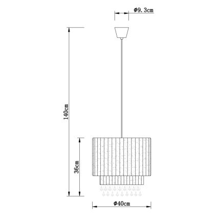 Globo - Полилей на въже 1xE27/60W/230V