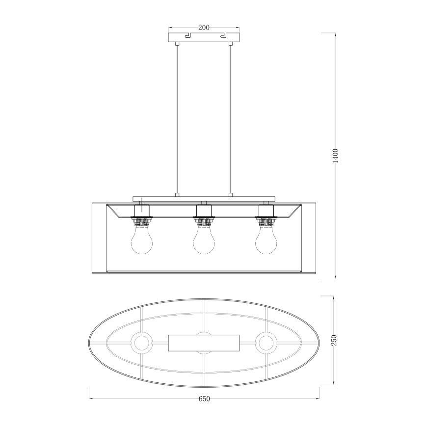 Globo - Висящ полилей 3xE27/60W/230V