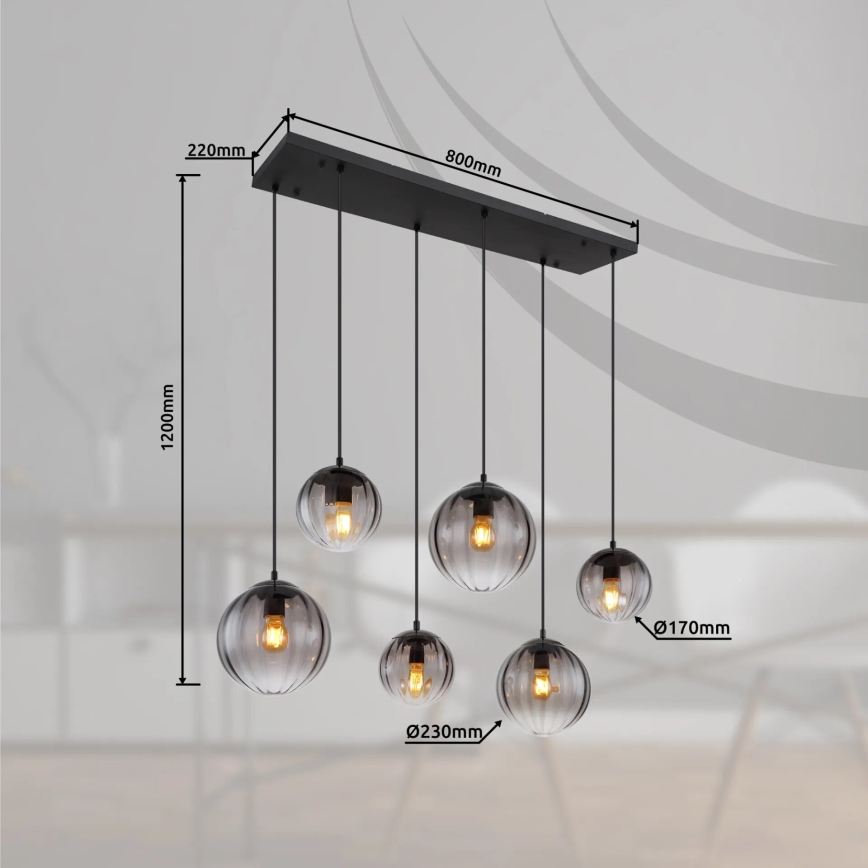 Globo - Пендел 6xE27/60W/230V