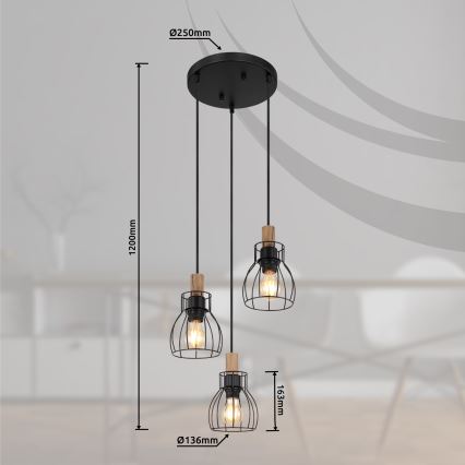 Globo - Пендел 3xE27/40W/230V