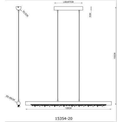 Globo 15354-20 - LED димируем полилей на кабел FELICITAS LED/25W/230V бежов