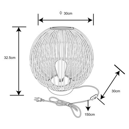 Globo - Настолна лампа 1xE27/60W230V бамбукова