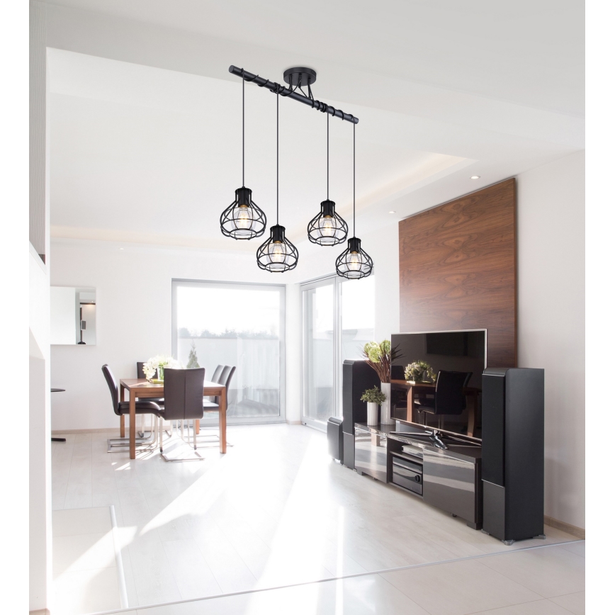 Globo - Висящ на въже полилей 4xE27/60W/230V