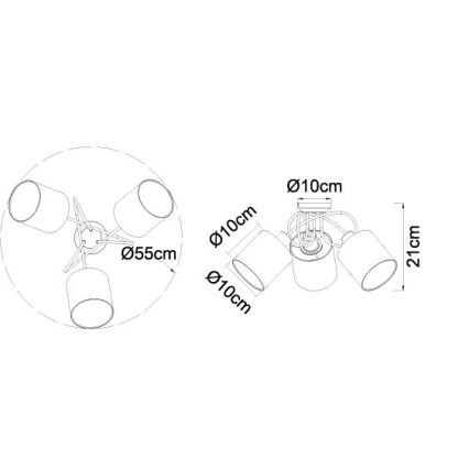 Globo - Повърхностен полилей 3xE14/25W/230V