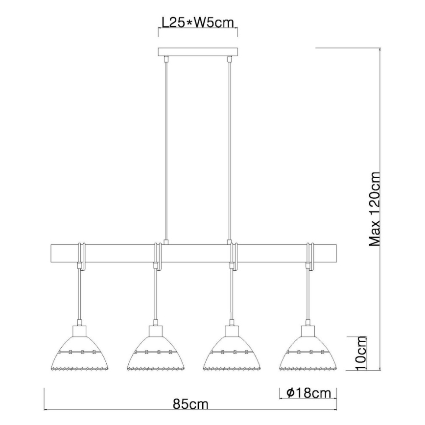 Globo - Висящ полилей 4xE27/60W/230V