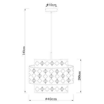 Globo 15448H1 - Пендел ABBEY 1xE27/60W/230V