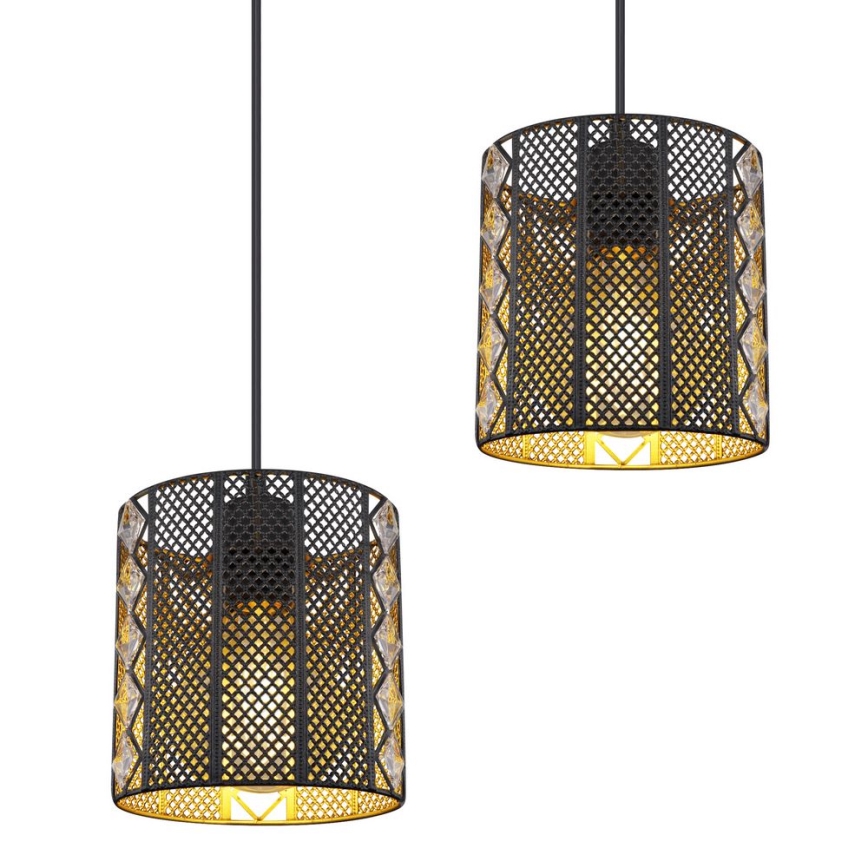 Globo - Висящ полилей 4xE27/60W/230V златист/черен