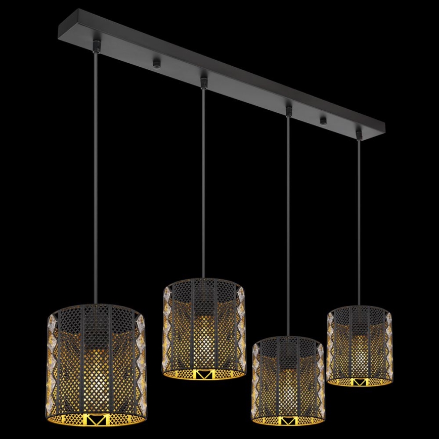 Globo - Висящ полилей 4xE27/60W/230V златист/черен