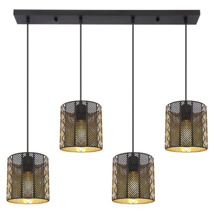 Globo - Висящ полилей 4xE27/60W/230V златист/черен