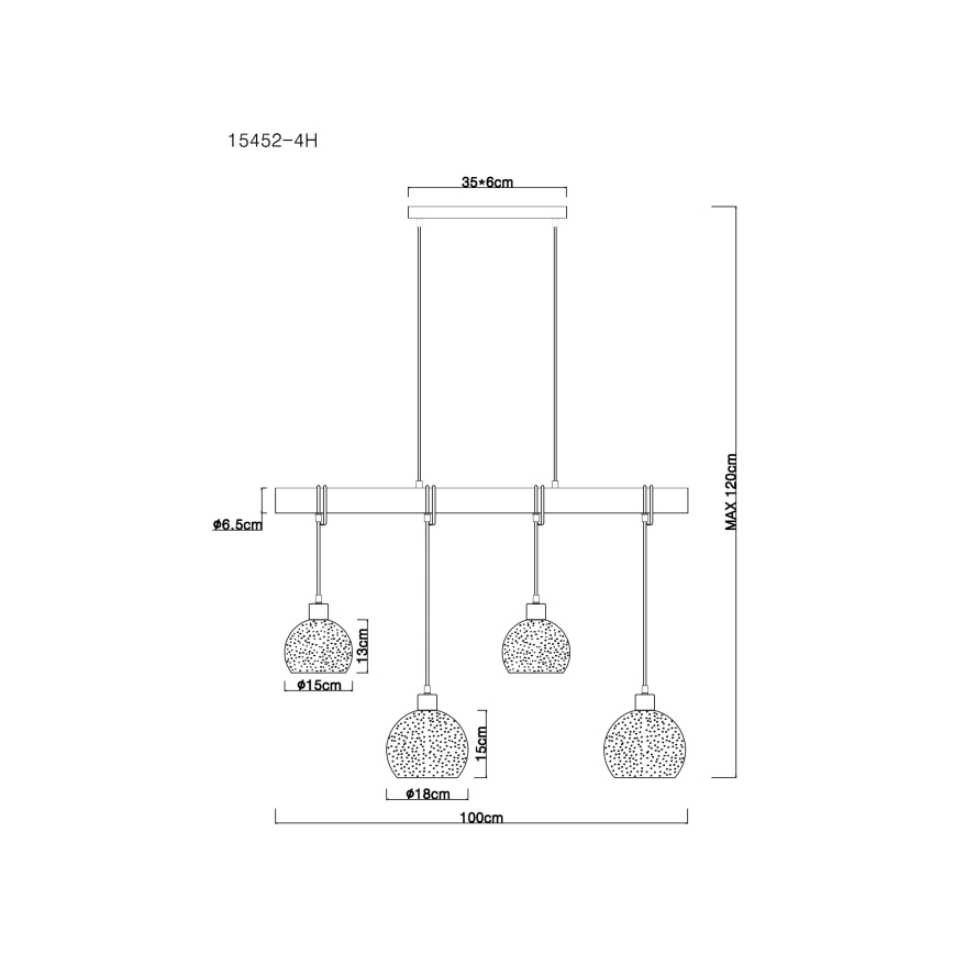 Globo - Висящ на въже полилей 4xE27/40W/230V