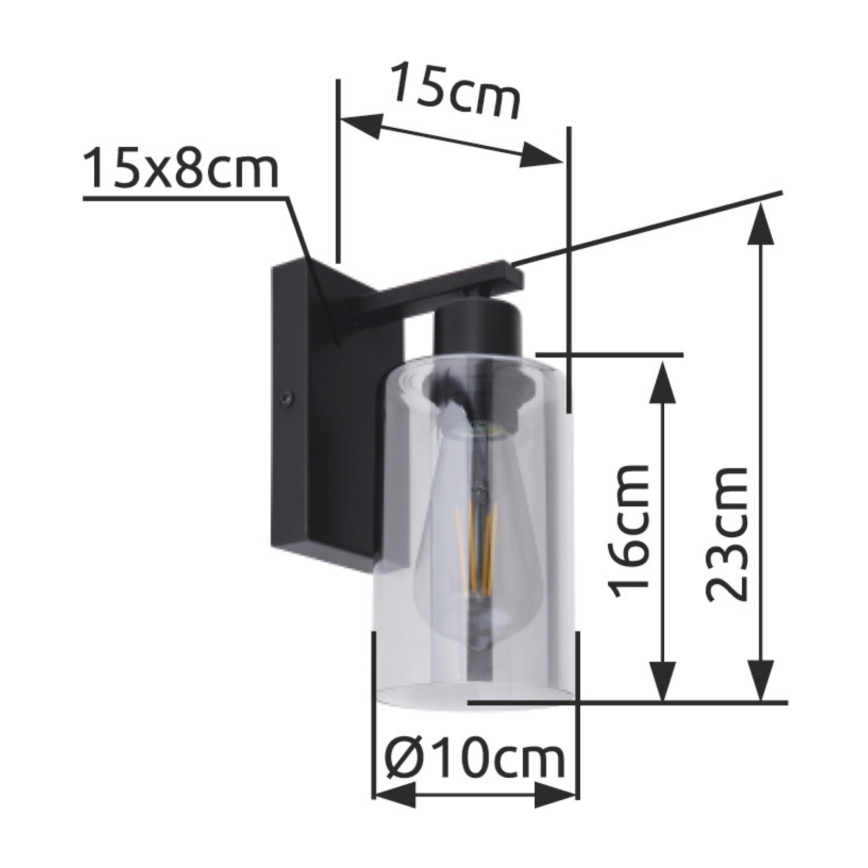 Globo - Аплик 1xE27/60W/230V черен
