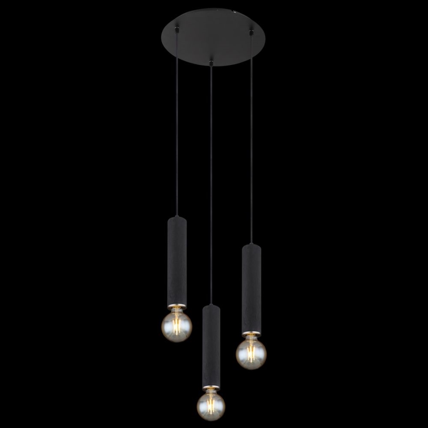 Globo - Висящ полилей 3xE27/60W/230V черно дърво