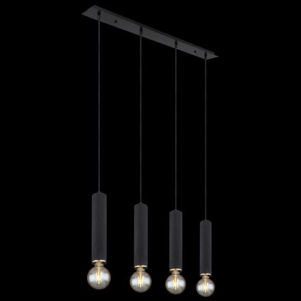 Globo - Висящ полилей 4xE27/60W/230V черно дърво