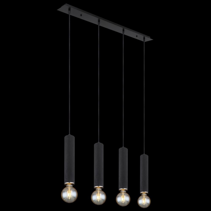 Globo - Висящ полилей 4xE27/60W/230V черно дърво
