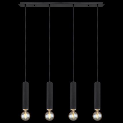 Globo - Висящ полилей 4xE27/60W/230V черно дърво
