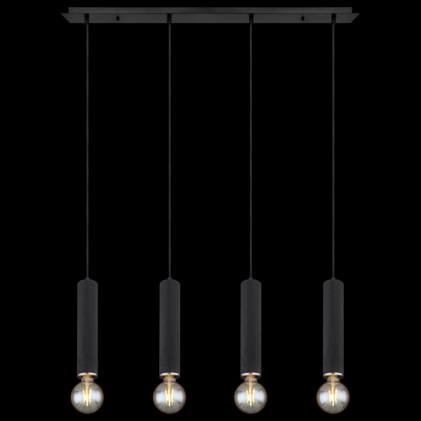 Globo - Висящ полилей 4xE27/60W/230V черно дърво