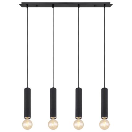 Globo - Висящ полилей 4xE27/60W/230V черно дърво