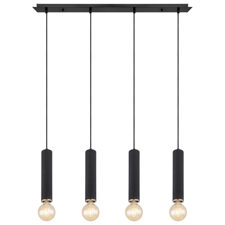 Globo - Висящ полилей 4xE27/60W/230V черно дърво