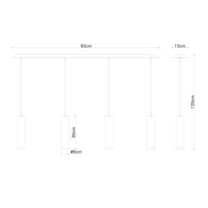 Globo - Висящ полилей 4xE27/60W/230V черно дърво