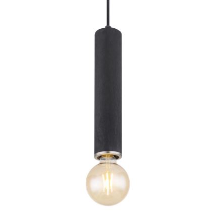 Globo - Пендел 1xE27/60W/230V черен дървен