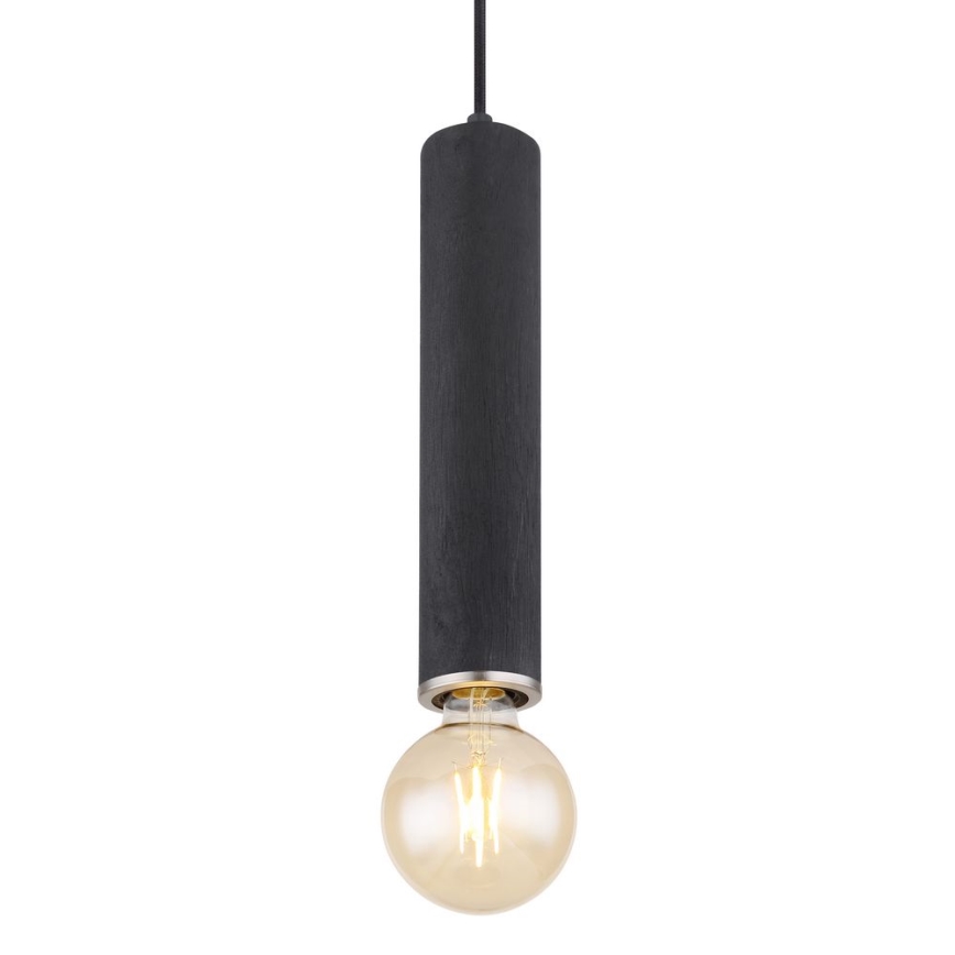 Globo - Пендел 1xE27/60W/230V черен дървен