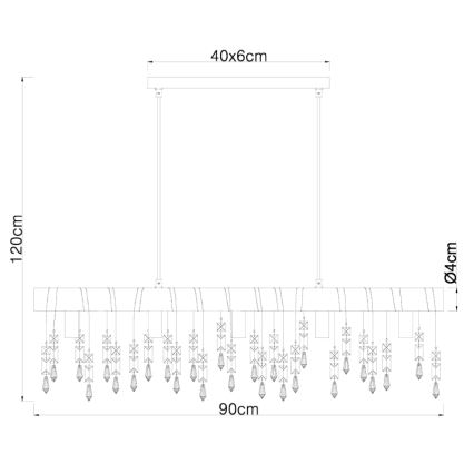 Globo 15532-5H - Полилей на кабел KIRA 5xE14/40W/230V черен/кафяв