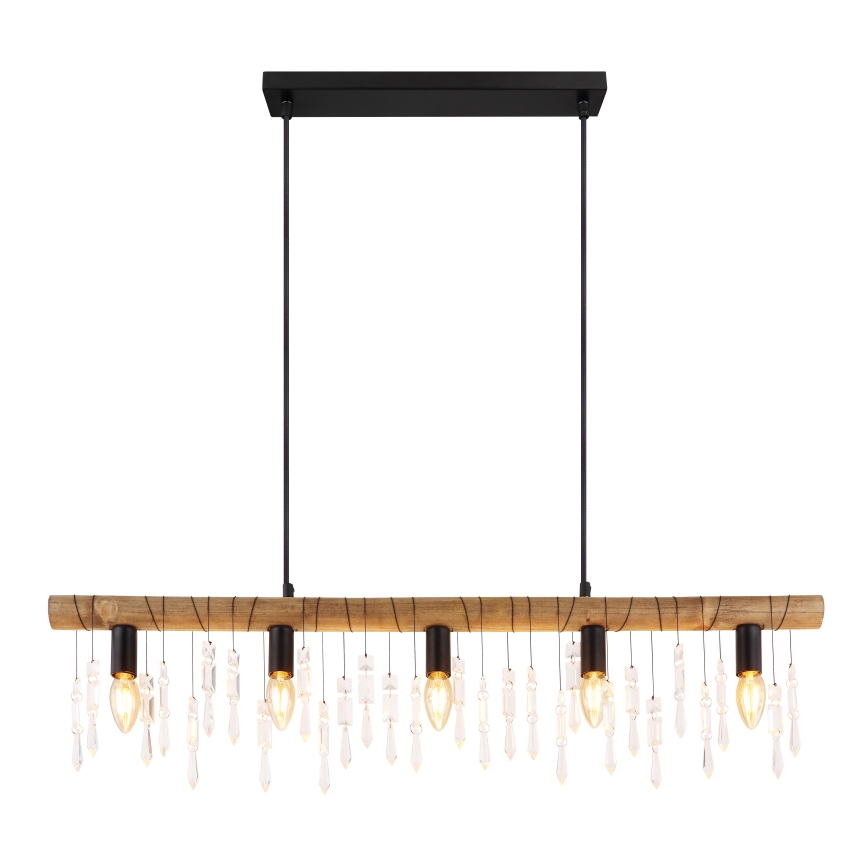 Globo 15532-5H - Полилей на кабел KIRA 5xE14/40W/230V черен/кафяв