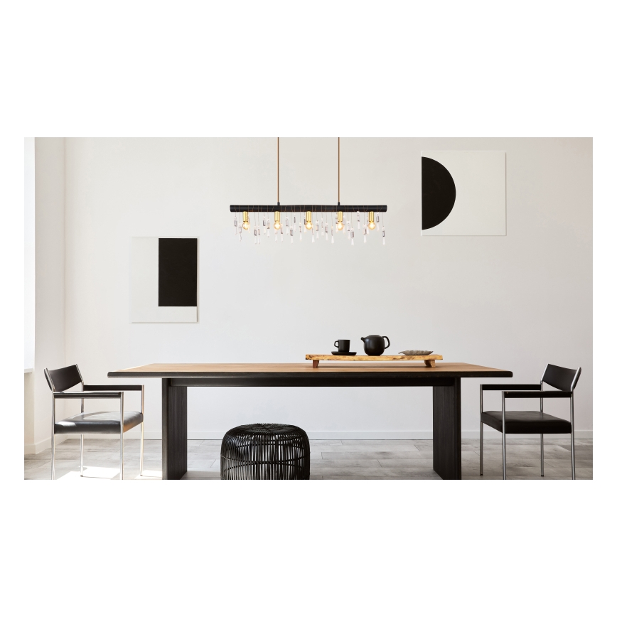 Globo 15532-5HB - Люстра на кабел KIRA 5xE14/40W/230V черна