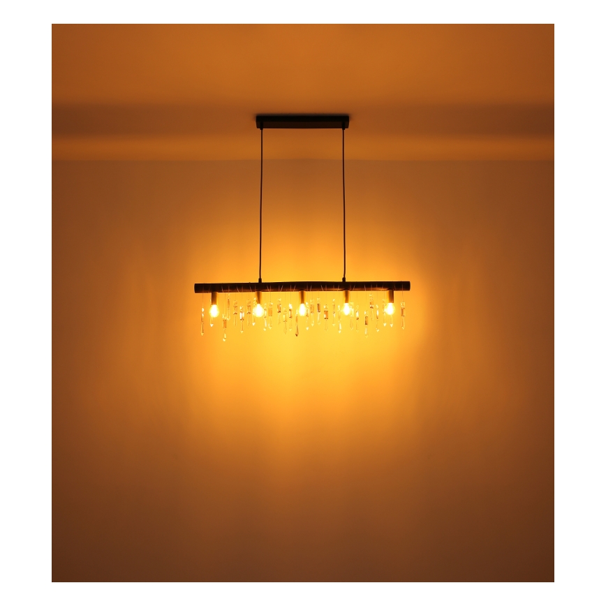 Globo 15532-5HB - Люстра на кабел KIRA 5xE14/40W/230V черна