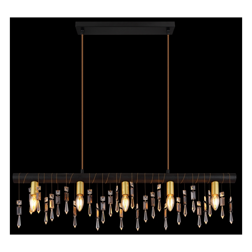 Globo 15532-5HB - Люстра на кабел KIRA 5xE14/40W/230V черна