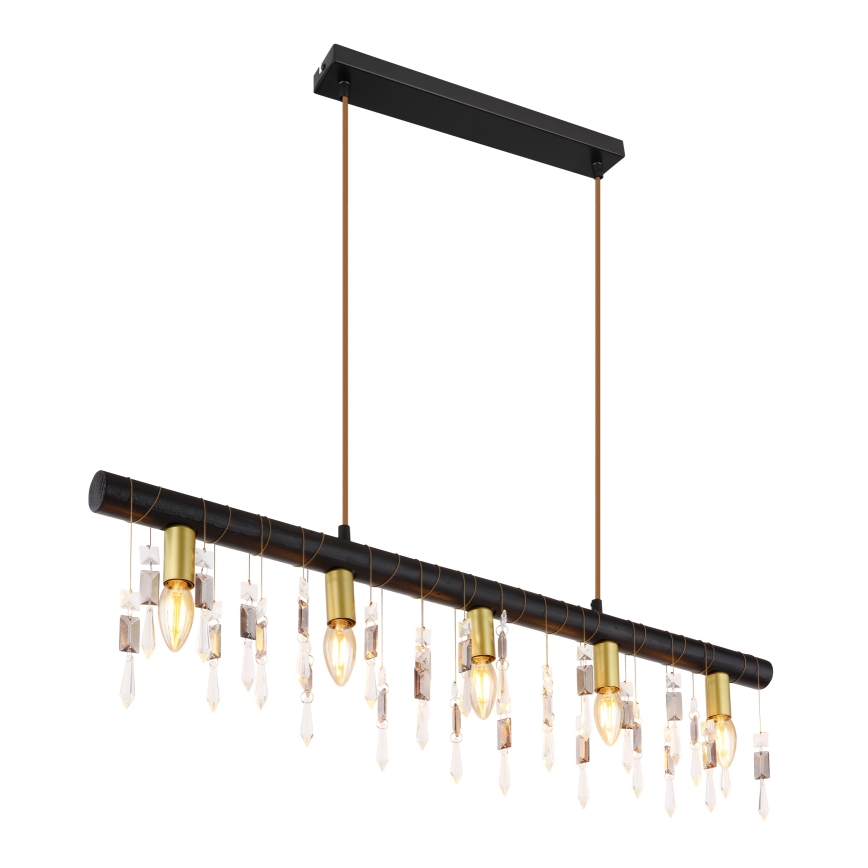 Globo 15532-5HB - Люстра на кабел KIRA 5xE14/40W/230V черна