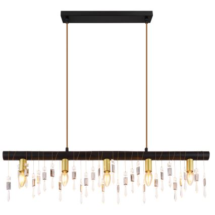 Globo 15532-5HB - Люстра на кабел KIRA 5xE14/40W/230V черна