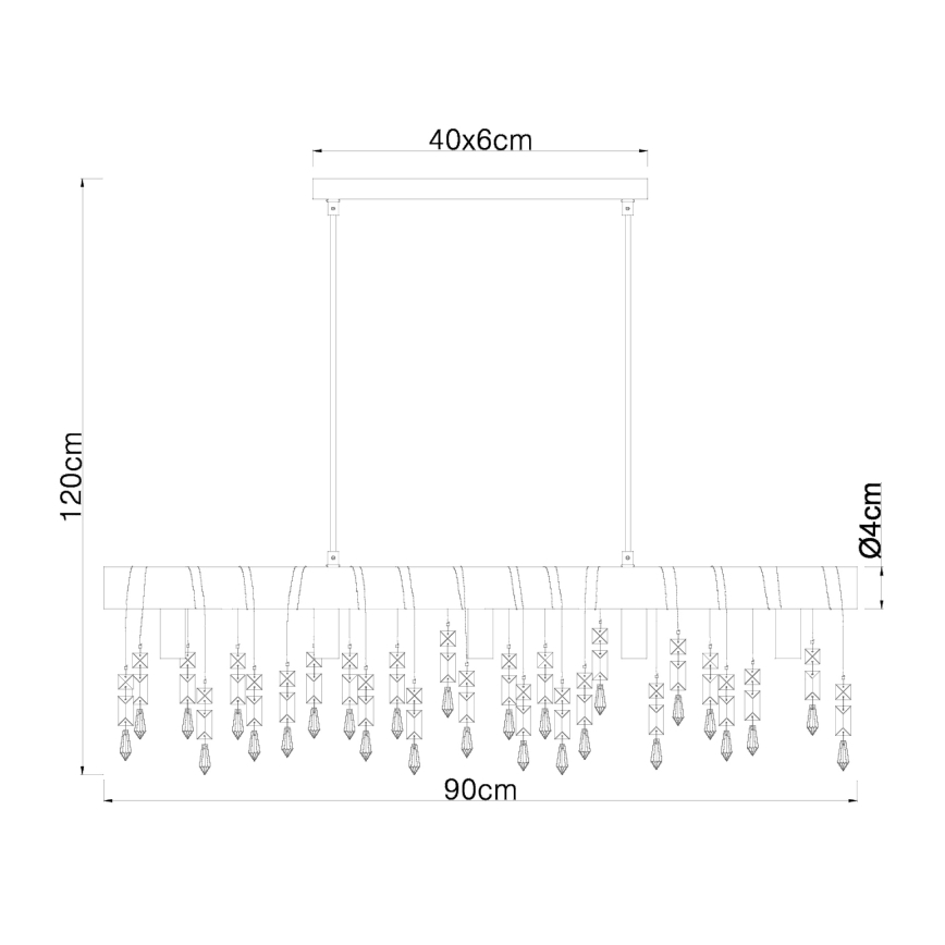 Globo 15532-5HB - Люстра на кабел KIRA 5xE14/40W/230V черна