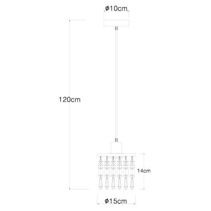 Globo 15533H - Пендел COMMA 1xE27/40W/230V