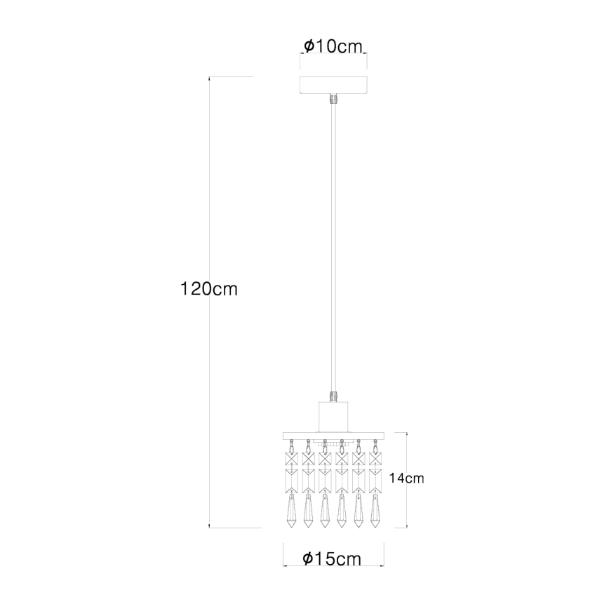 Globo 15533H - Пендел COMMA 1xE27/40W/230V