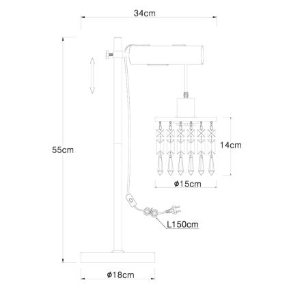 Globo - Настолна лампа 1xE27/40W/230V
