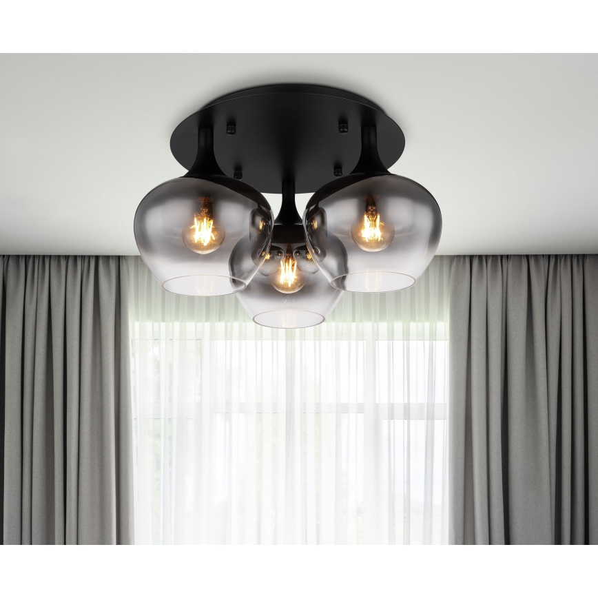 Globo - Полилей за повърхностен монтаж 3xE27/40W/230V Ø 45 см черен