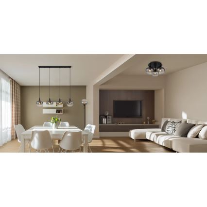 Globo - Полилей за повърхностен монтаж 3xE27/40W/230V Ø 45 см черен