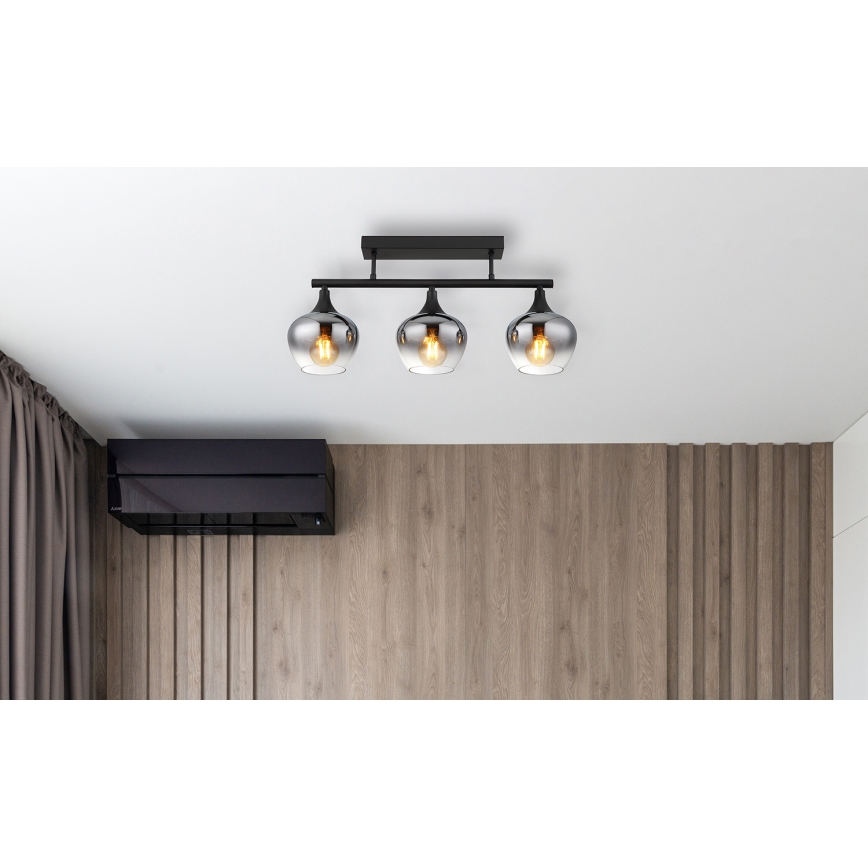 Globo - Полилей за повърхностен монтаж 3xE27/40W/230V черен