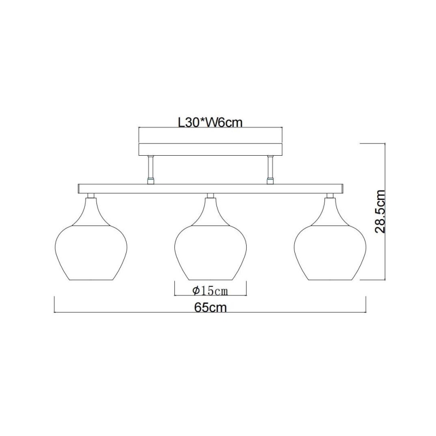 Globo - Полилей за повърхностен монтаж 3xE27/40W/230V черен