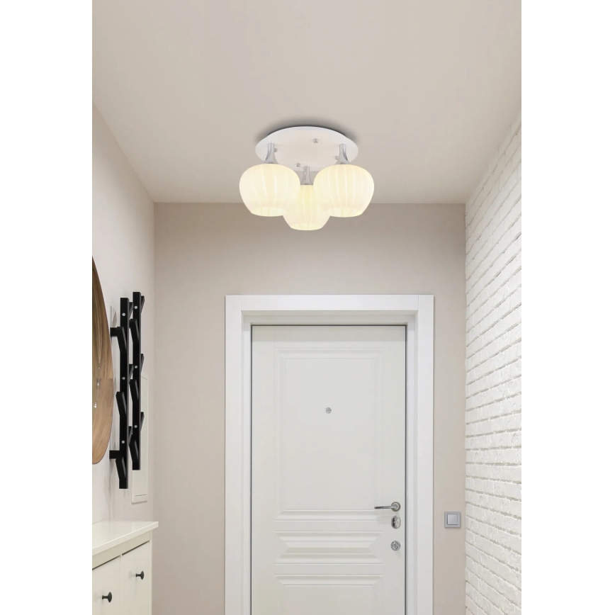 Globo - Полилей за повърхностен монтаж 3xE27/40W/230V бял